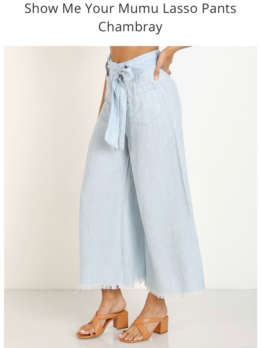 Show Me Your Mumu Light Chambray Lasso Pants. ****NO BELT***